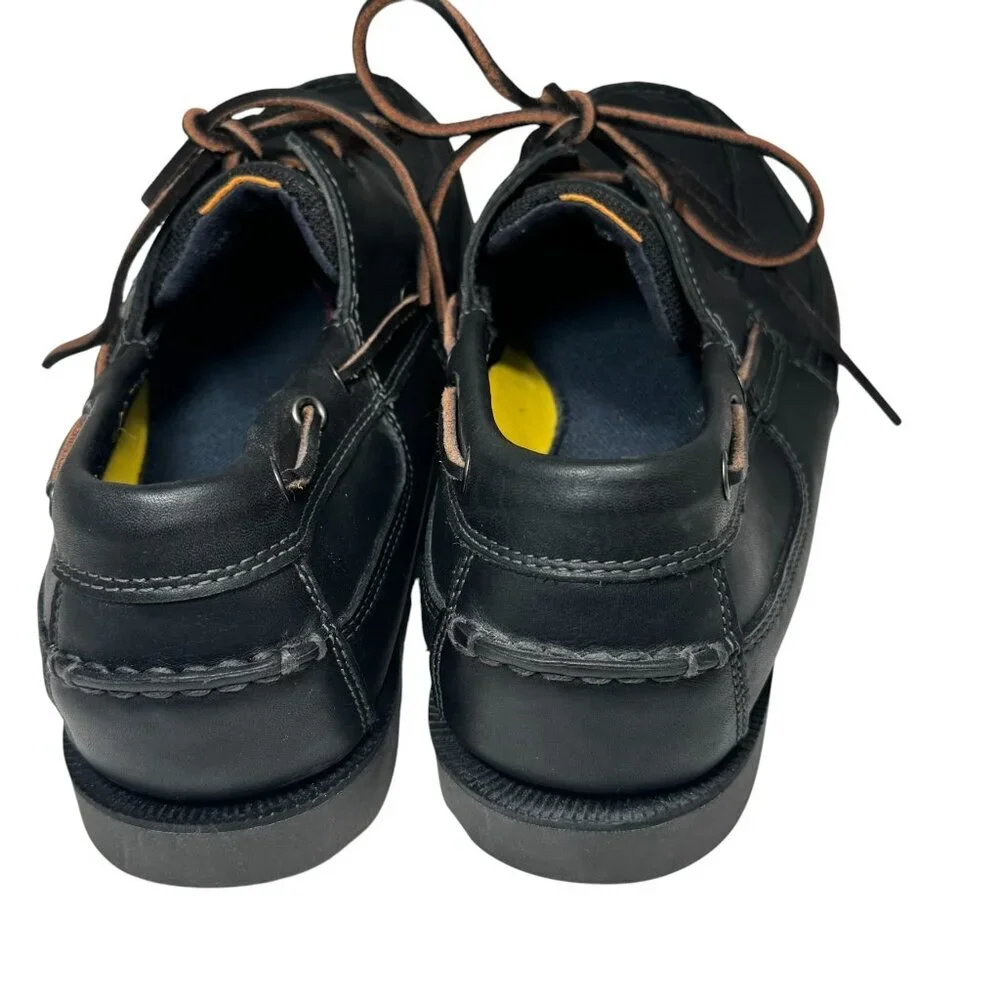 Timberland Kiawah Bay 2, 70527 Men's‎ Size 12 Black Leather Boat Shoes, NEW!